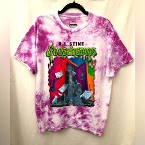 Goosebumps RL Stine Purple Tie Dye Horror Story Halloween Mens Medium